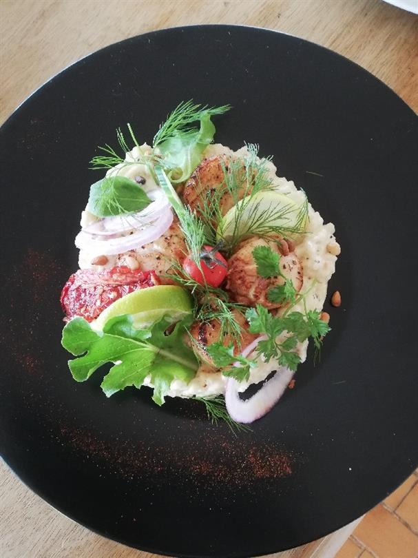 Risotto con capesante